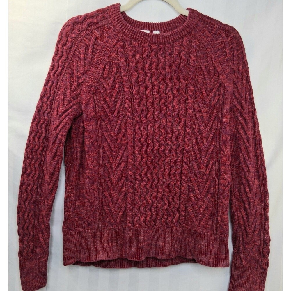 Crew Neck Pullover Knit Sweater Gap Women's Red Pink Size S